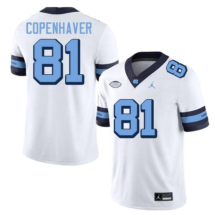 #81 John Copenhaver North Carolina Tar Heels Jerseys,Apparels,Uniforms Stitched-Alternate White